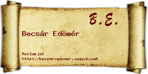 Becsár Edömér névjegykártya